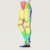 Leggings Aquarelle arc-en-ciel ajouter un nom texte personn (Gauche)
