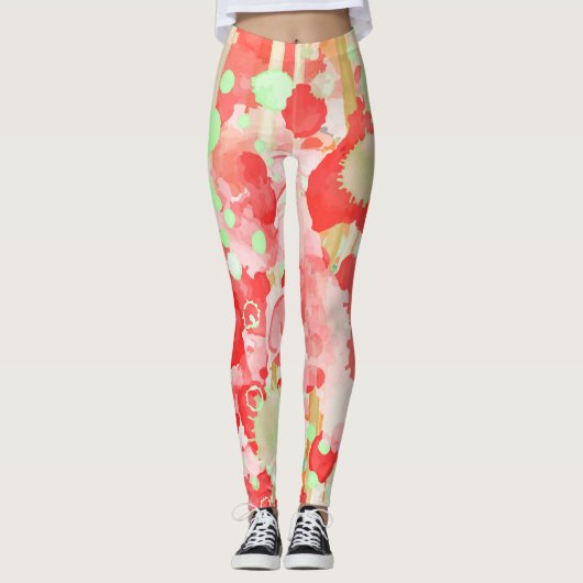 Leggings Aquarelle artistique motif abstrait (Devant)