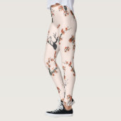 Leggings Aquarelle asiatique Floral Cherry Tree Motif (Gauche)