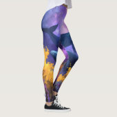 Leggings Aquarelle Baleines Jardin Océan Abstrait (Droite)