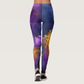 Leggings Aquarelle Baleines Jardin Océan Abstrait (Dos)