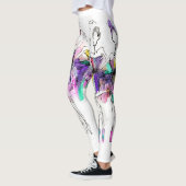 Leggings Aquarelle Ballerinas : Bright Dance Illustration (Gauche)