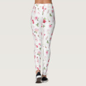 Leggings Aquarelle blanche rose Fille Motif floral (Dos)