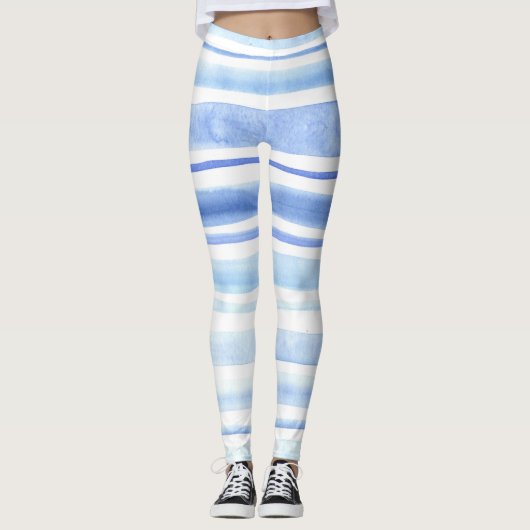 Leggings Aquarelle bleu (Devant)