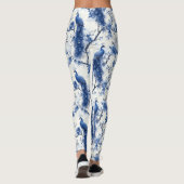 Leggings Aquarelle bleu classique Chinoiserie française Pea (Dos)