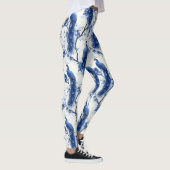 Leggings Aquarelle bleu classique Chinoiserie française Pea (Droite)