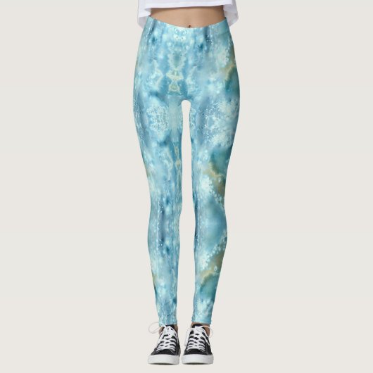 Leggings Aquarelle bleu galaxie (Devant)