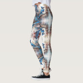 Leggings Aquarelle bleu Jay Cherry Blossoms (Gauche)