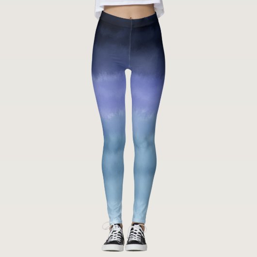 Leggings Aquarelle bleu moderne violet (Devant)