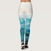 Leggings Aquarelle bleu saphir (Dos)