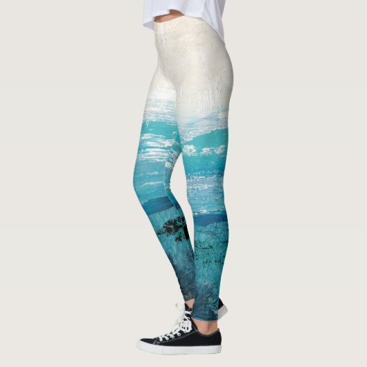 Leggings Aquarelle bleu saphir (Gauche)