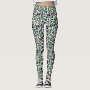 Leggings Aquarelle bleu/vert de Fuchsia