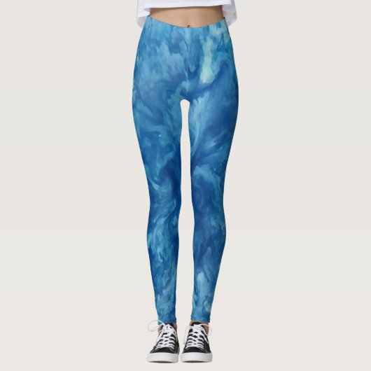 Leggings Aquarelle bleue (Devant)