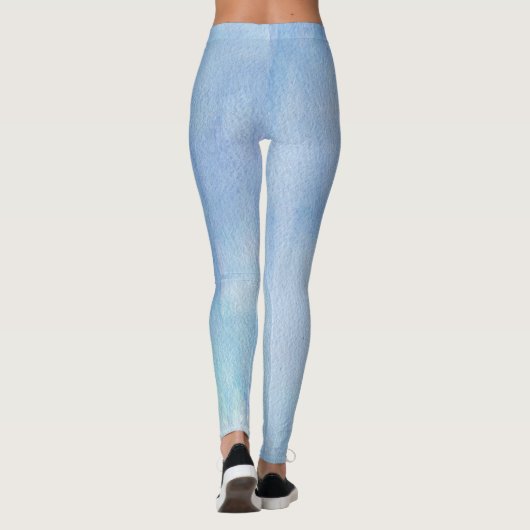 Leggings Aquarelle bleue Abstraite (Dos)