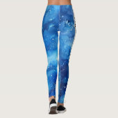 Leggings Aquarelle bleue PERSONNALISER (Dos)