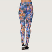 Leggings Aquarelle bleue Rose or orange (Dos)