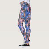 Leggings Aquarelle bleue Rose or orange (Gauche)