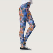 Leggings Aquarelle bleue Rose or orange (Droite)