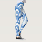 Leggings Aquarelle bleue : Vagues de mer Abstraites (Droite)