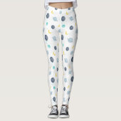 Leggings Aquarelle Blue Space Planet Motif (Devant)