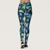 Leggings Aquarelle Blueberry Dark Arrière - plan Motif (Dos)