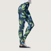 Leggings Aquarelle Blueberry Dark Arrière - plan Motif (Droite)
