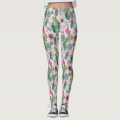 Leggings Aquarelle Boho exotique Cactus et Motif succulent (Devant)