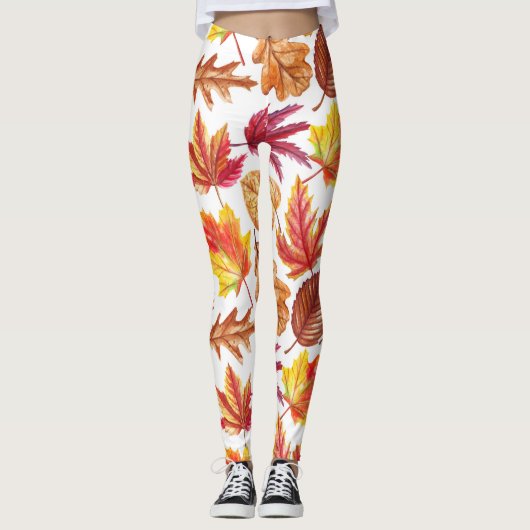 Leggings Aquarelle botanique d'automne, composition transpa (Devant)