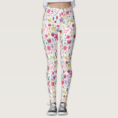 Leggings Aquarelle Botanique Fleur sauvage Peinture de haie (Devant)