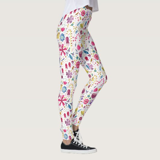 Leggings Aquarelle Botanique Fleur sauvage Peinture de haie (Droite)