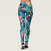 Leggings Aquarelle botanique : fleurs, ornement feuille. (Dos)
