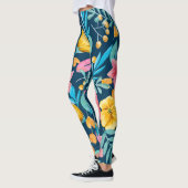 Leggings Aquarelle botanique : fleurs, ornement feuille. (Gauche)