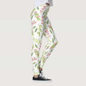 Leggings Aquarelle brillante Mistletoe Motif de Noël (Droite)