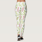 Leggings Aquarelle brillante Mistletoe Motif de Noël (Dos)