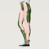 Leggings Aquarelle Cactus : Blossoming Seamless Motif (Gauche)