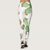 Leggings Aquarelle Cactus : Motif de jardin tropical. (Dos)