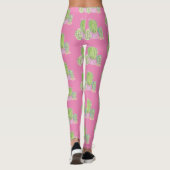 Leggings Aquarelle Cactus Pot Plante Motif rose (Dos)