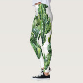 Leggings Aquarelle Cactus sans fil Motif d'illustration (Gauche)