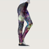 Leggings Aquarelle colorée abstraite avec diamants (Droite)