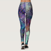 Leggings Aquarelle colorée abstraite avec diamants (Dos)