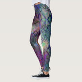 Leggings Aquarelle colorée abstraite avec diamants (Gauche)