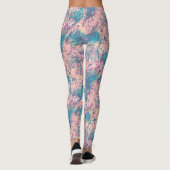 Leggings Aquarelle colorée Abstraite motif floral (Dos)