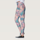 Leggings Aquarelle colorée Abstraite motif floral (Gauche)