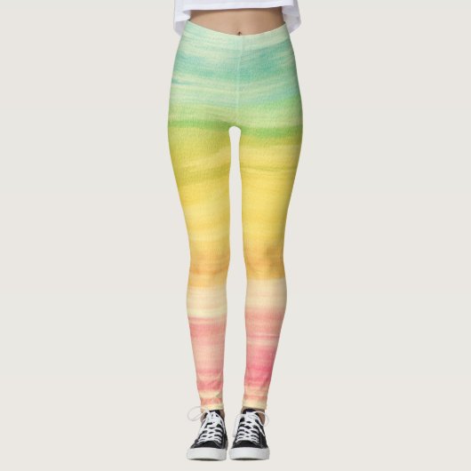 Leggings Aquarelle colorée Brosses (Devant)