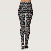Leggings Aquarelle colorée motif arc-en-ciel sur noir (Dos)