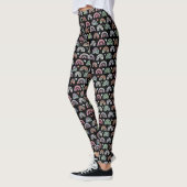 Leggings Aquarelle colorée motif arc-en-ciel sur noir (Gauche)