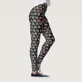 Leggings Aquarelle colorée motif arc-en-ciel sur noir (Droite)