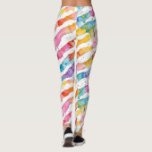 Leggings Aquarelle colorée Rayures Abstraites (Dos)