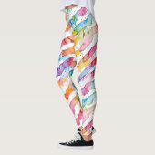 Leggings Aquarelle colorée Rayures Abstraites (Gauche)