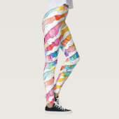 Leggings Aquarelle colorée Rayures Abstraites (Droite)